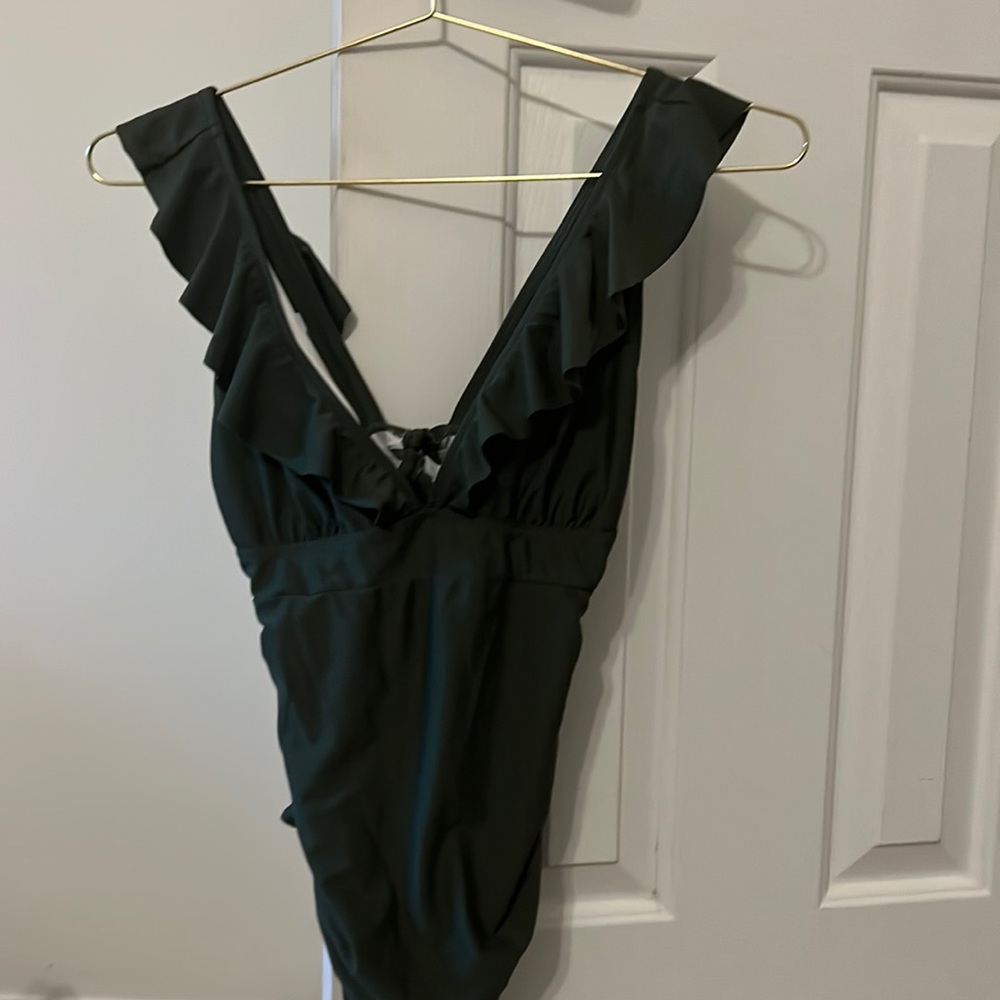 Cupeshe Olive Green One Piece Swimsuit - Size Small